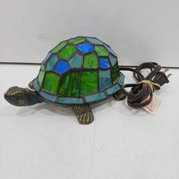 Green Stained Glass Mosaic Turtle Desk Lamp