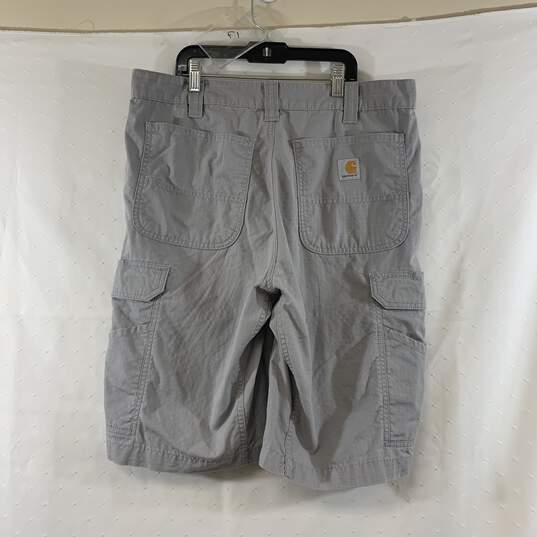 Men's Grey Carhartt Relaxed Fit Cargo Shorts, Sz. 34 image number 2