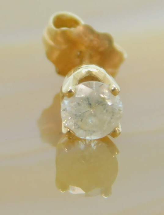 14K Yellow Gold 0.25 CT Round Diamond Single Stud Earring 0.3g image number 2