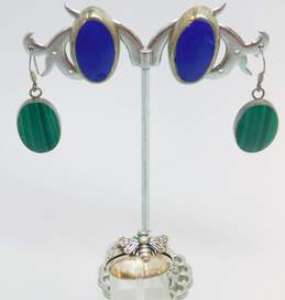 925 Larimar & Malachite Artisan Jewelry 18g
