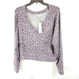 BB Dakota Women Lavender Leopard Shirt L NWT
