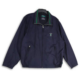 Mens Blue Green Collared Long Sleeve Full-Zip Activewear Jacket Size XL
