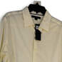 NWT Mens White Long Sleeve Spread Collar Button Up Shirt Size Large image number 3