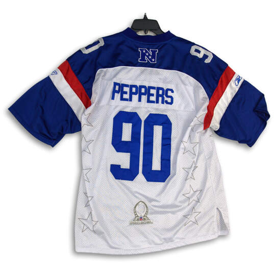 Men White Blue Carolina Panthers Julius Peppers #90 Football Jersey Size 54 image number 2