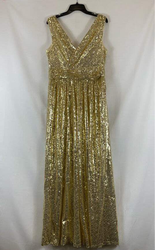 Kate Kasin Gold Formal Dress - Size X Large image number 1