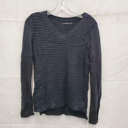 Ellus Tricot WM's 100% Acrylic Black Knit V-Neck Sweater Size S/P