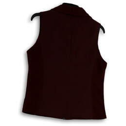 Womens Red Collared Pocket V-Neck Sleeveless Full-Zip Vest Size Small alternative image