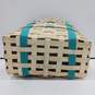 Wooden Basket w/ Aqua Carrying Handles image number 3