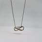 Sterling Silver Diamond Infinity Pendant 18 Inch Necklace 3.2g image number 1