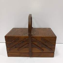 Fold-Out Wooden Sewing Box