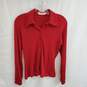Andres Red Long Sleeve Full Button Top Women's Size M image number 1