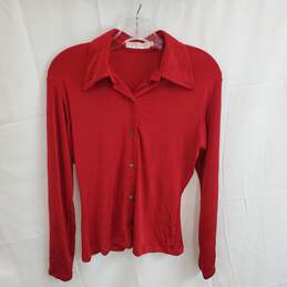 Andres Red Long Sleeve Full Button Top Women's Size M