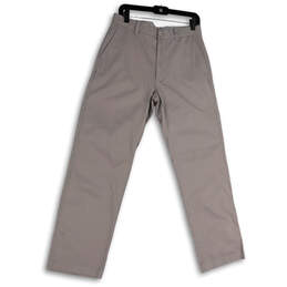 NWT Mens Gray Flat Front Straight Leg Slash Pocket Chino Pants Size 31X32