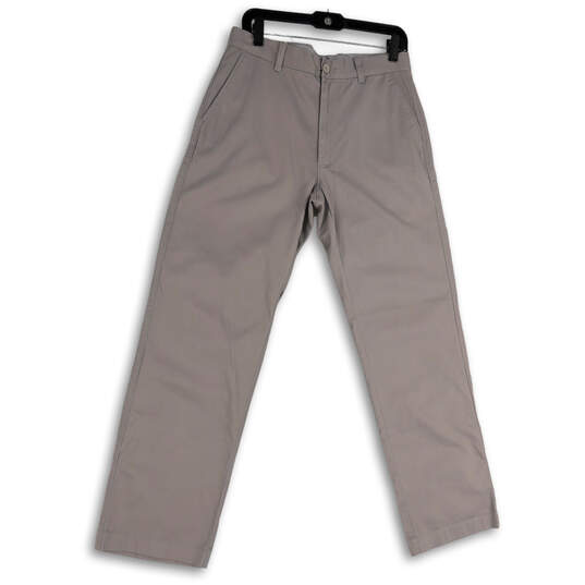 NWT Mens Gray Flat Front Straight Leg Slash Pocket Chino Pants Size 31X32 image number 1