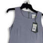 NWT Womens Gray Faux Suede Round Neck Sleeveless Back Zip Shift Dress Sz S image number 2