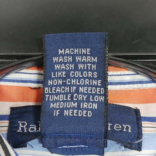 Polo Ralph Lauren Men's Blue & Orange Button Up Size L image number 4