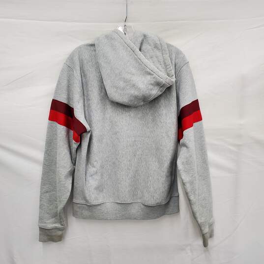 Champion Reverse Weave Half Zip Pullover & Hoody Light Gray & Red Size SM image number 2
