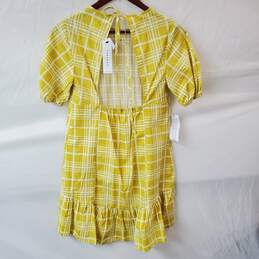 Topshop Printed Mini Poplin Dress in Yellow Size US 4 with Tags