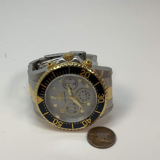 Designer Invicta Pro Diver Two-Tone Round Chronograph Analog Wristwatch image number 3