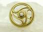 VNTG 14K Yellow Gold Diamond Accent Spiral Brooch 2.1g image number 7