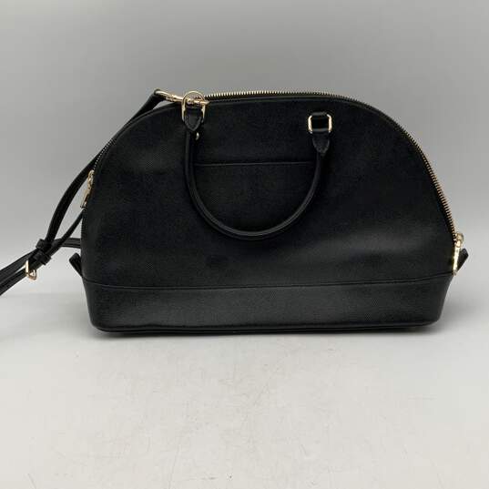 Coach Womens Sierra Black Leather Zipper Adjustable Strap Mini Satchel Handbag image number 1