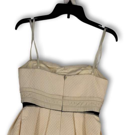 Womens White Sweetheart Neck Spaghetti Strap Back Zip Mini Dress Size 4 image number 4