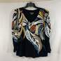 Women's Multicolor Chico's Mutton Sleeve Top, Sz. 3 image number 1