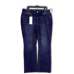 NWT Womens Blue Mid Rise Medium Wash Denim Stretch Bootcut Jeans Size 16W