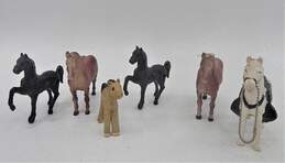 Lot Of 6 Vintage Horse Figurines Metal, Ceramic, Plastic