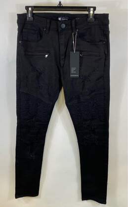 NWT Waimea Mens Black Denim Zipper Pocket Mid Rise Skinny Leg Jeans Size 32