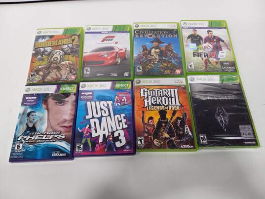 Bundle of 8 Assorted Xbox 360 Video Games