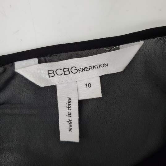 BCBG Generation WM's Black Mesh Panel Mini One Piece Dress Size 10 image number 3