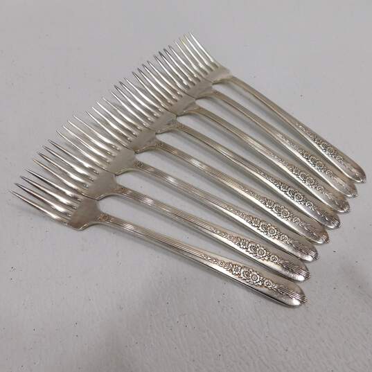Oneida Nobility Plate Royal Rose Silver Plate 70 Piece Flatware Set w/ Wood Case image number 11