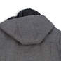 Womens Gray Long Sleeve Pockets Hooded Full Zip Bomber Jacket Size Medium image number 4