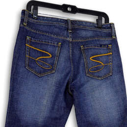 Womens Blue Denim Medium Wash Pockets Stretch Straight Leg Jeans Size 10 alternative image