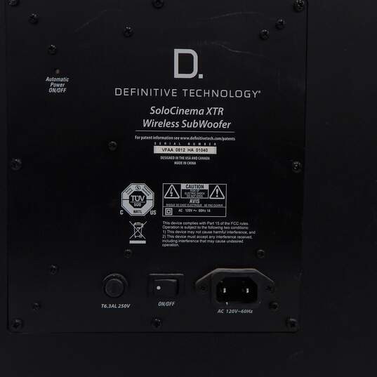 Definitive Technology Brand SoloCinema XTR Model Wireless Subwoofer w/ Cable image number 8