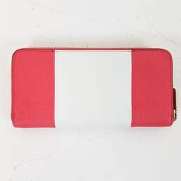 Michael Kors Saffiano Leather Continental Wallet Red White alternative image
