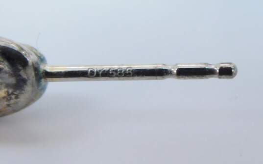 David Yurman 925 Twisted Rope Cable & Smooth Crossover Loop Semi Hoop Post Earrings 15.8g image number 4