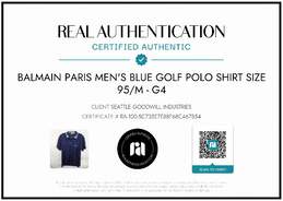 AUTHENTICATED MEN'S BALMAIN PARIS NAVY GOLF POLO SHIRT SZ M alternative image