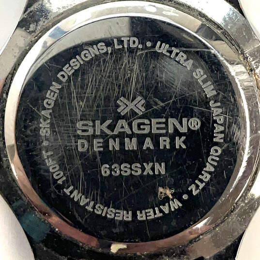Designer Skagen Denmark 63SSXN Silver-Tone Round Dial Analog Wristwatch image number 4