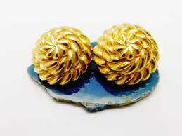 Vintage Kenneth Lane Gold Tone Tiered Clip On Earrings 33.5g alternative image
