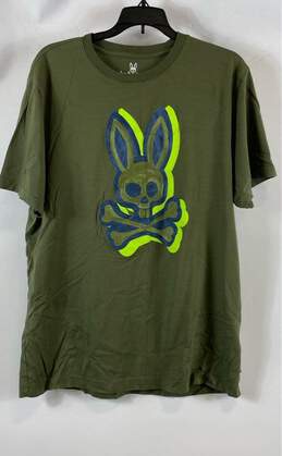 Psycho Bunny Unisex Green Graphic T-Shirt- Sz 6