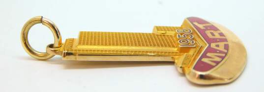 Vintage 1968 10K Yellow Gold Enamel MART Charm Pendant 6.1g image number 4