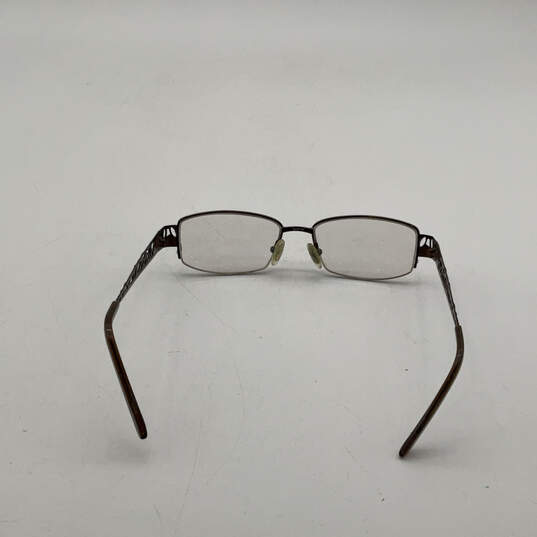 Womens SP1008 Brown Metal Half-Rim Frame Rectangle Prescription Eyeglasses image number 3