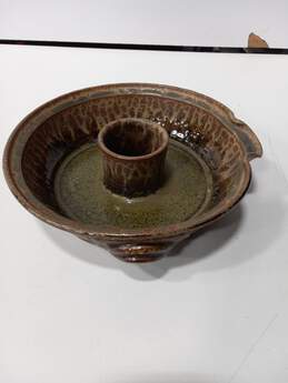 Handmade Green & Brown Pottery Bowl alternative image