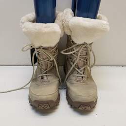 US Polo Assn Boots Womens 8.5 M Artic Snow Winter Shearling White Leather Lace Up