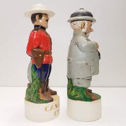 Alberta's Molds s  Set of 2  Vintage Ceramic Decanters Royal Mountie /Safari Hunter alternative image