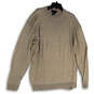 Mens Beige Round Neck Long Sleeve Knitted Pullover Sweater Size 2XT image number 1