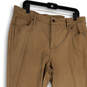 Womens Brown Flat Front Pockets Stretch Skinny Leg Ankle Pants Size 14R image number 3