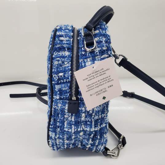 Kate Spade Briar Lane Blue Multi Quilted Tweed Mini Convertible Backpack NWT image number 3